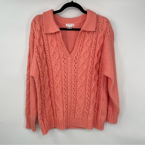 VENUS Sweaters - Venus Coral Thick Fuzzy Sweater